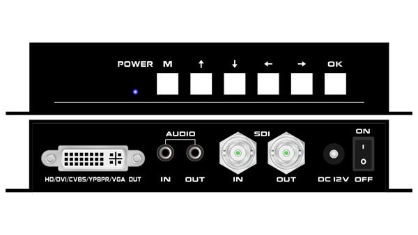 SDI轉DVI/HDMI/VGA/CVBS/YPBPR轉換器